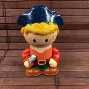 Play Town Pirate Blonde Boy Wood Plastic 3" Figure